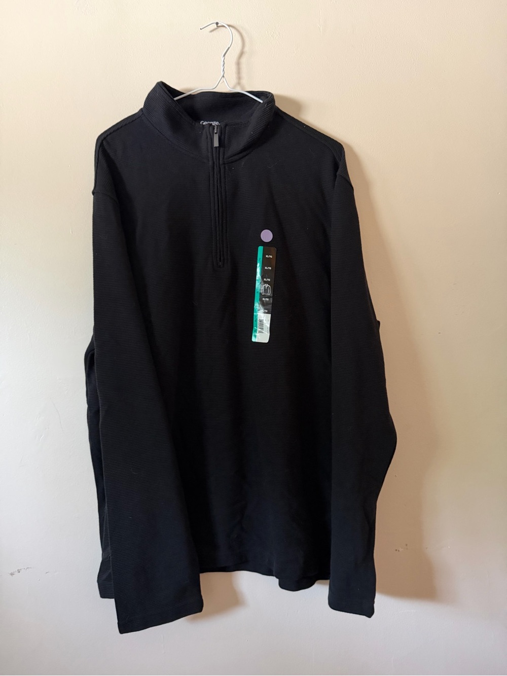George Black Half-Zip Mock Neck Sweater